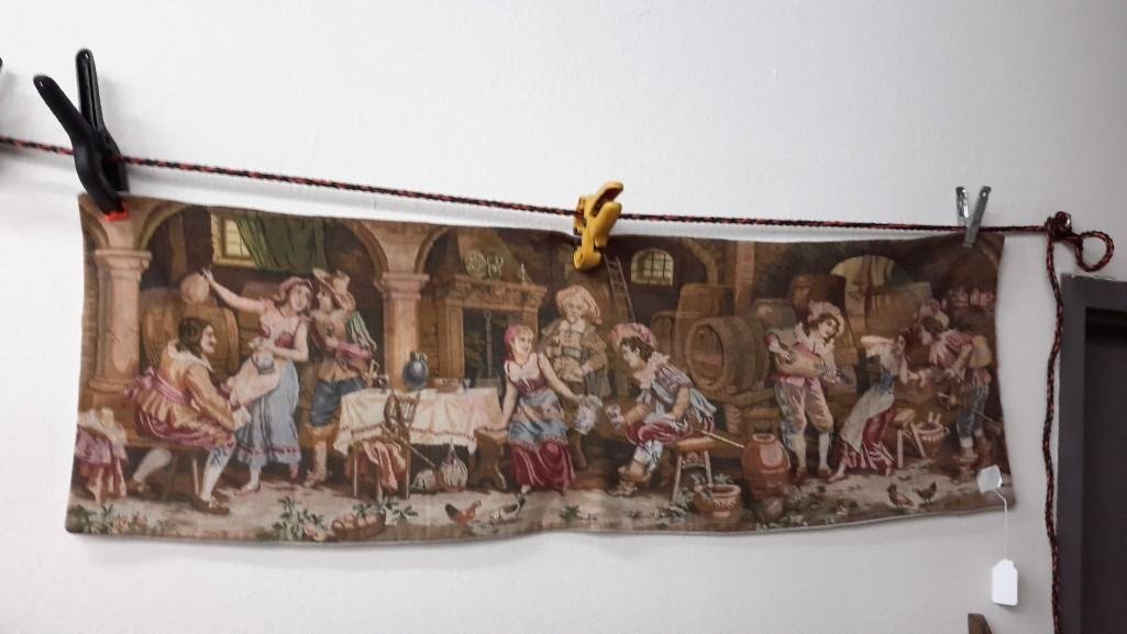 Vintage Needlepoint Tapestry: 54" x 17.5" 