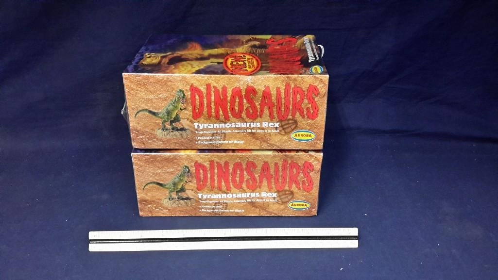 Aurora Dinosaurs Tyrannosaurus Rex Model kits (2): Both are sealed in original packaging, 