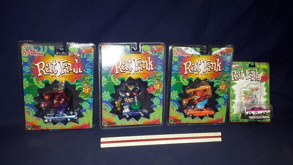Racing Champions Rat Fink Die Cast Model Cars (4): All are in original packaging, 