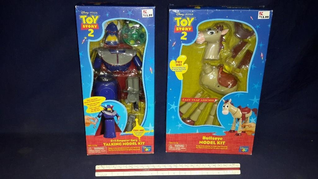 Toy Story 2 Talking Model Kits (2): Both are in original packaging, Bullseye model kit, & Evil Emperor Zurg talking model kit