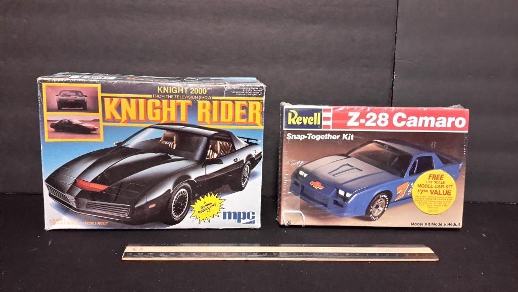 Vintage Plastic Car Model Kits (2): Z-28 Camaro & Knight 2000 Knight Rider
