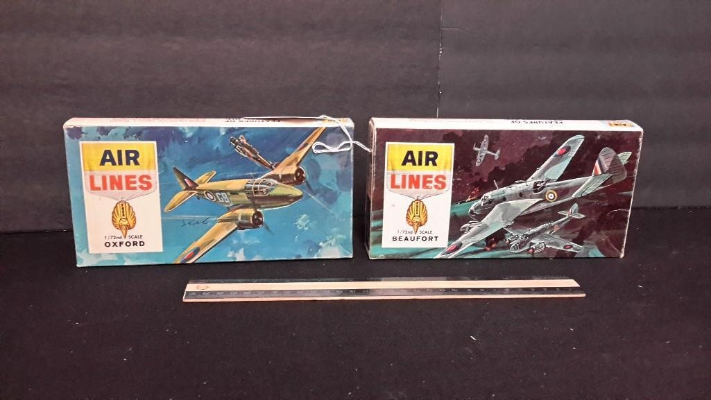 Air Lines Vintage Plastic Aircraft Model Kits (2): Beaufort & Oxford