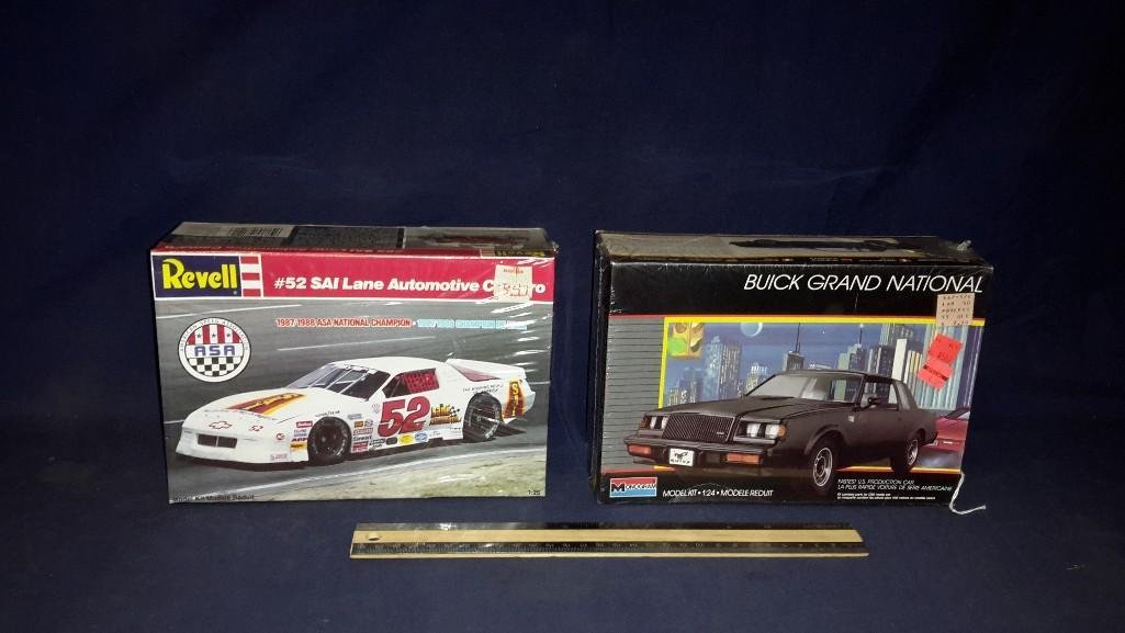 Plastic Car Model Kits (2): Both are sealed in original plastic, Buick Grand National, & #52 SAI Lane Automotive Camaro