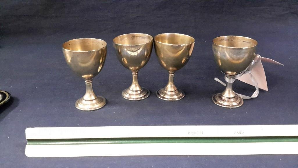 Silver Plate Egg Cups (4): 2 3/4" tall. In good condition