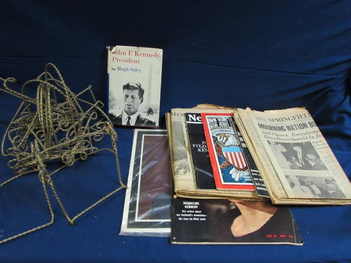 Kennedy Magazine And Newspaper Memorabilia And Cake