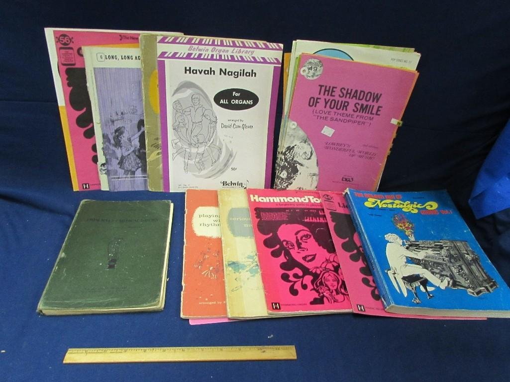 Sheet Music and Music Books: Nice assortment, includes, The Golden Era of Nostagic, Hammond Touch 1, Organ Music, Piano Sheet Music, Shangri-La and much more
