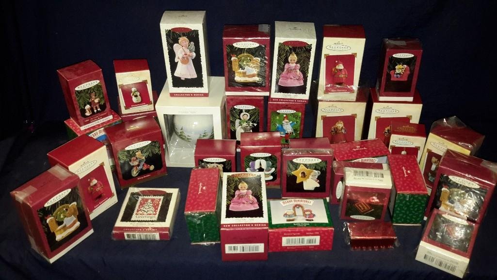 Hallmark Keepsake Ornament Collection (33): Biking Buddies; A Holiday Hello; Snow Drop Angel; Cinderella 1995 Madam Alexander and more...
