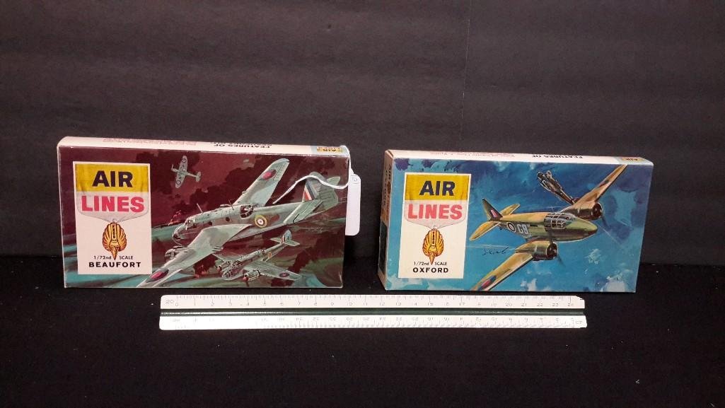 Air Lines Vintage Plastic Aircraft Model Kits (2): Beaufort & Oxford model kits