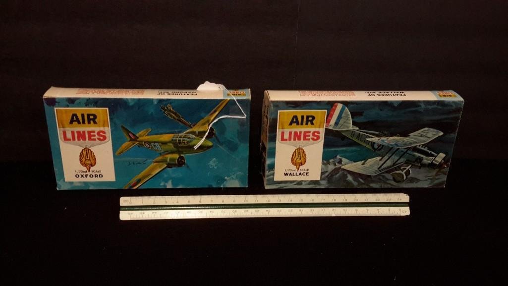 Air Lines Vintage Plastic Aircraft Model Kits (2): Oxford & Wallace model kits