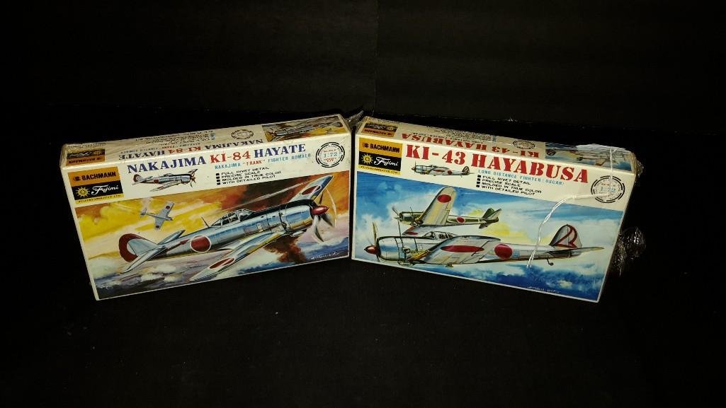 Vintage Aircraft Model Kits (2): Both are sealed in original packaging, KI-43 Hayabusa long distance fighter & Nakajima KI-84 Hayaate fighter bomber 