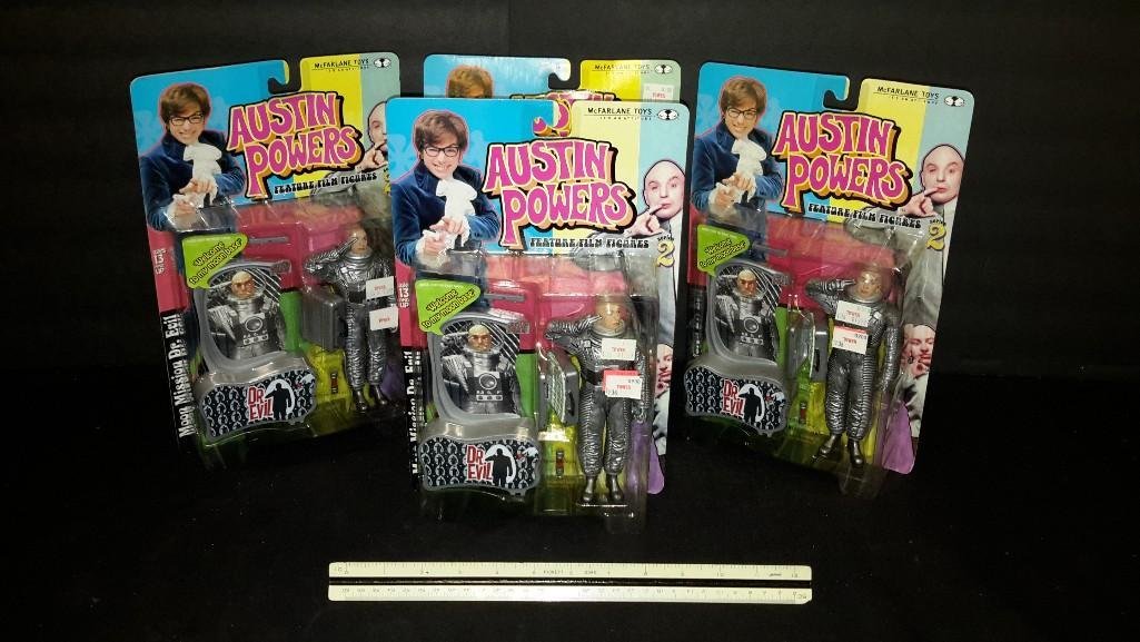 Austin Powers Dr. Evil Action Figures (3): All are in original packaging