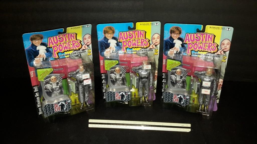 Austin Powers Dr. Evil Action Figures (3): All are in original packaging