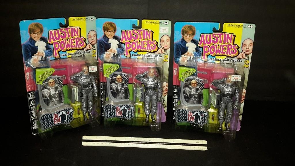 Austin Powers Dr. Evil Action Figures (3): All are in original packaging