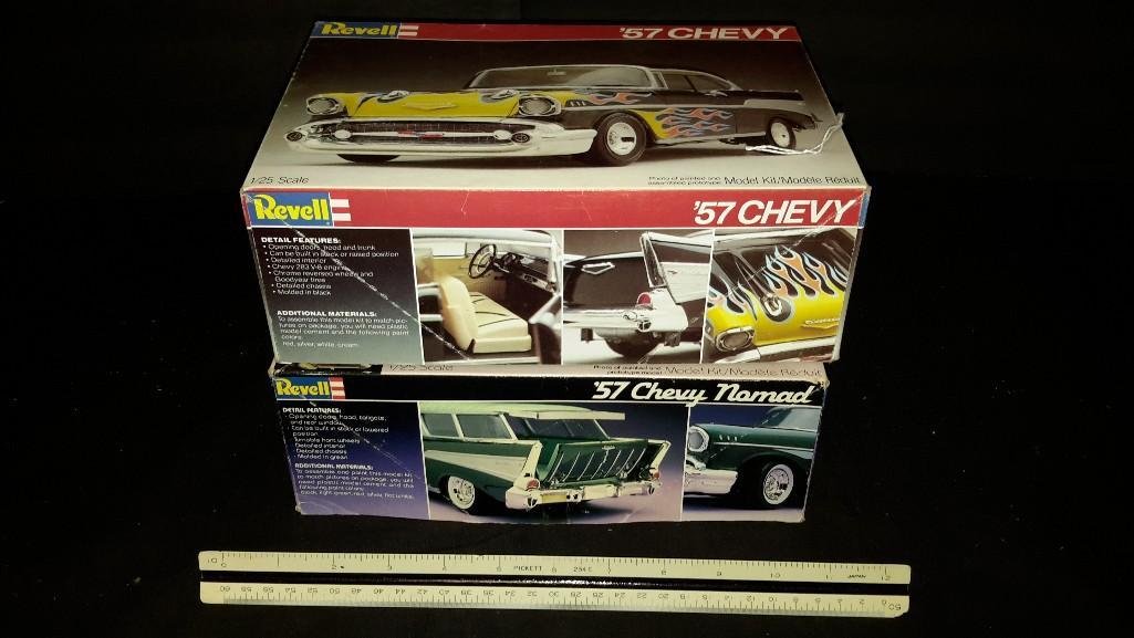 Plastic Car Model Kits (2): '57 Chevy & a '57 Chevy Nomad (Happy Days)