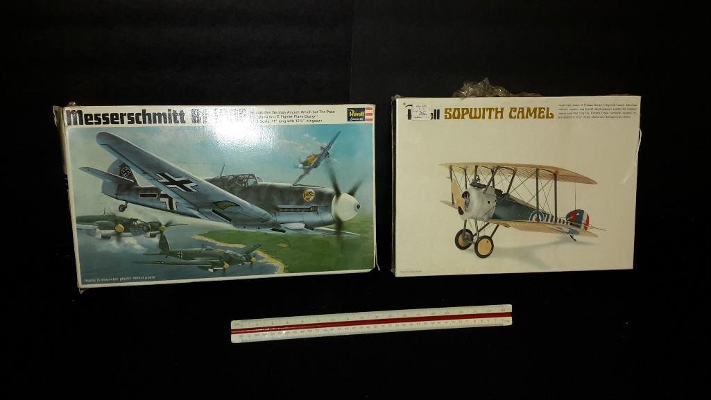 Revell Plastic Aircraft Model Kits (2): Messerschmitt Bf 109F & William Barker's Sopwith Camel