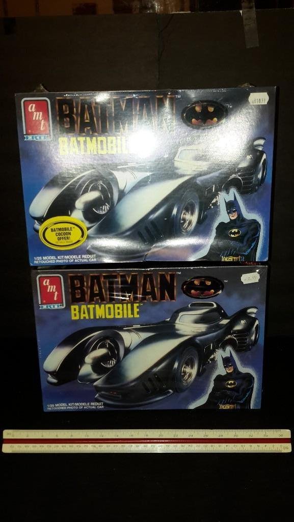 AMT Batman Batmobile Plastic Model Kits (2): Both are sealed in original packaging
