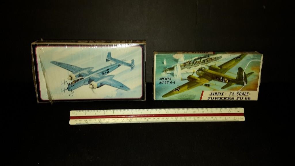 Vintage Plastic Aircraft Model Kits (2): Junkers JU 88 & He-219 Heinkel 219 a-2 fighters