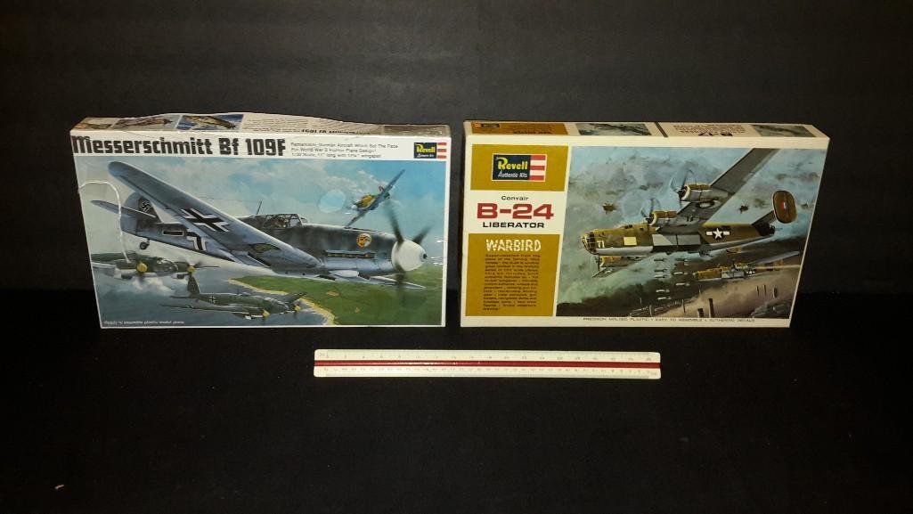 Revell Plastic Aircraft Model Kits (2): Messerschmitt Bf 109f & B-24 Liberator Warbird model kits 