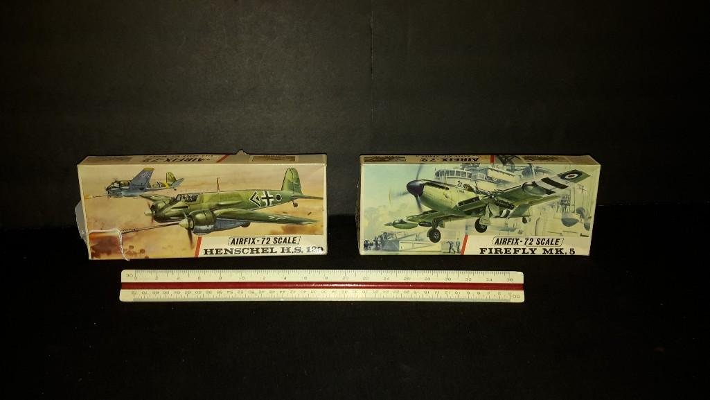 Airfix Plastic Aircraft Model Kits (2): Firefly MK. 5 & Henschel H.S. 129 model kits 