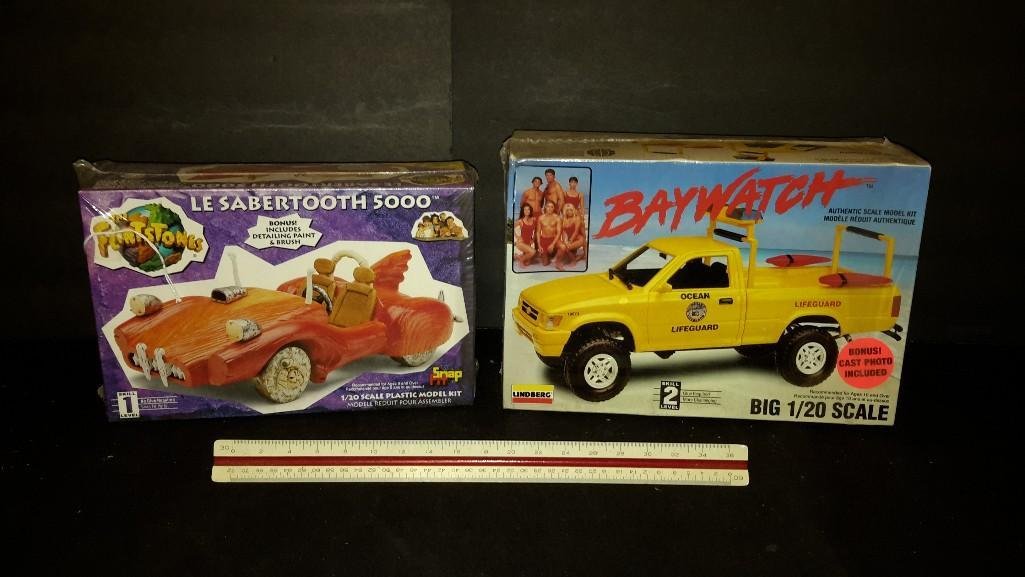 Plastic Model Kits (2): Both are sealed in original packaging, Le Sabertooth 5000 & Bay Watch Beach Patrol model kits 