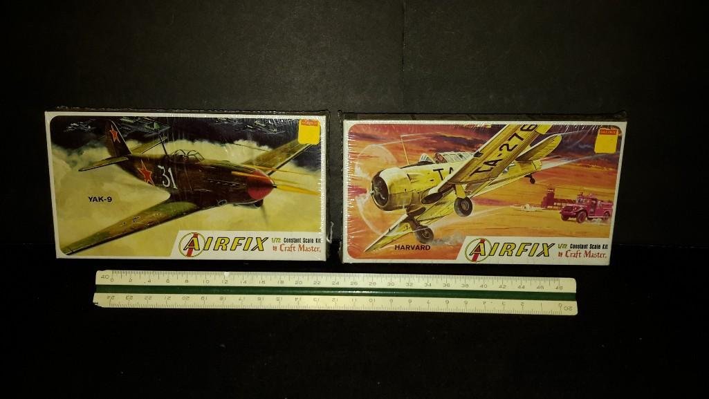 Airfix Plastic Aircraft Model Kits (2): Both are sealed in original packaging, YAK-9, & Harvard model kits 