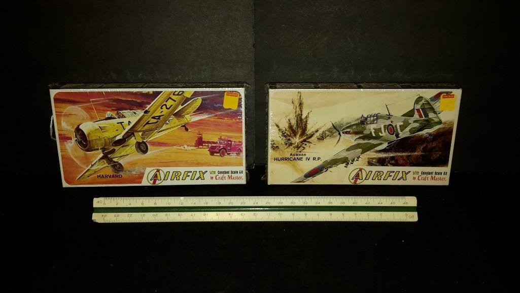 Airfix Plastic Aircraft Model Kits (2): Both are sealed in original packaging Harvard, & Hawker Hurricane IV R.P. model kits 