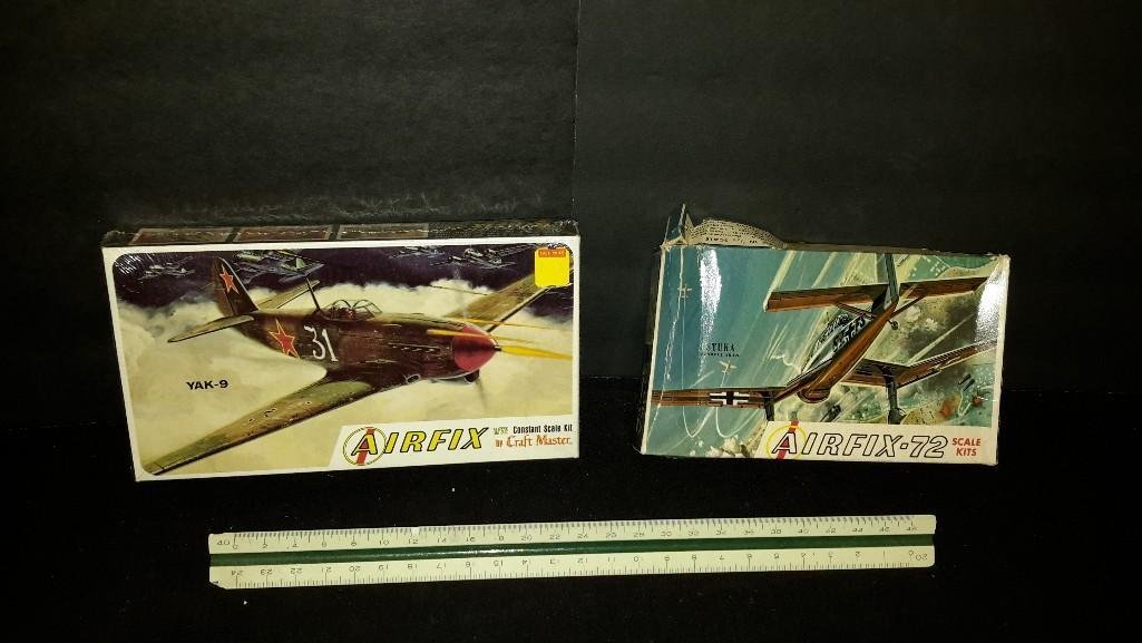 Airfix Plastic Aircraft Model Kits (2): Junkers JU87B Stuka & YAK-9 model kits 