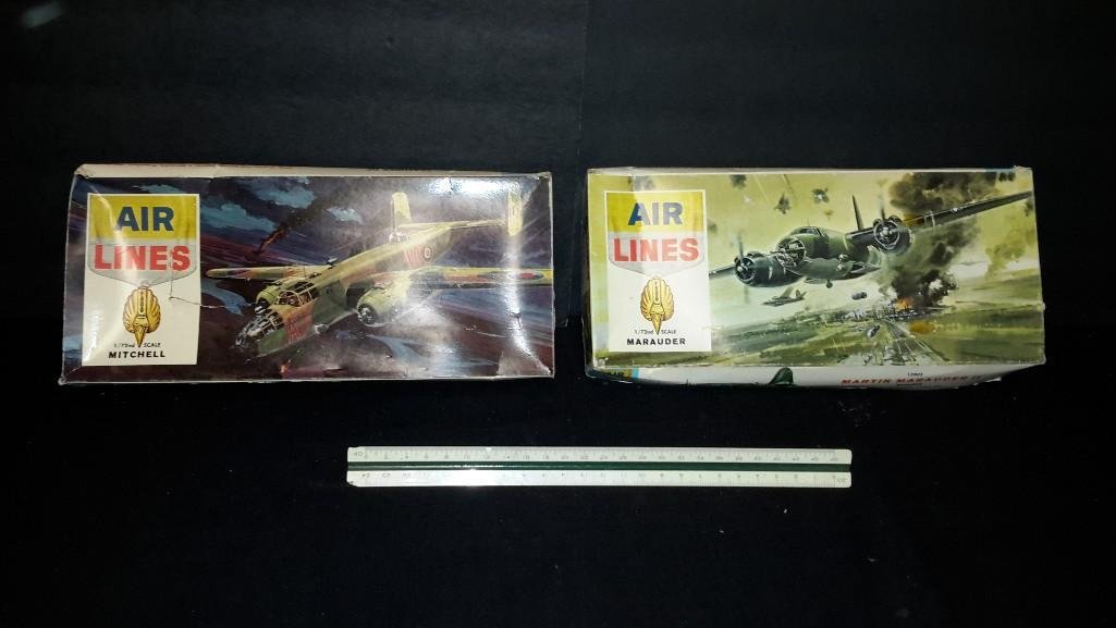 Air Lines Vintage Plastic Aircraft Model Kits (2): Mitchell & Marauder model kits 
