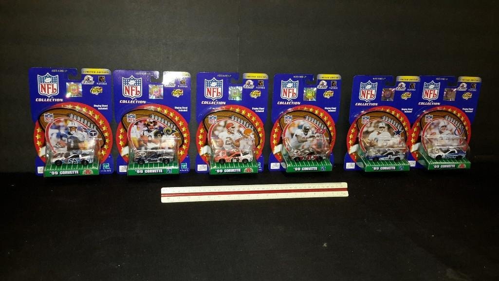 NFL Collectors Edition Toy Cars (6): All are in original packaging, all are 99 corvettes