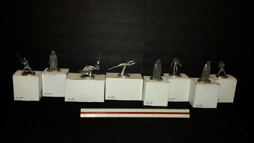RawCliffe Pewter Star Wars Figures (8): Trade. Federation, Obi-Wan Kenobi, Nute Gunray, Jar Jar Binks, Naboo Fighter