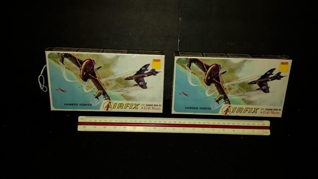 Airfix Plastic Aircraft Model Kits (2): Both are sealed in original packaging,Hawker hunter model kits