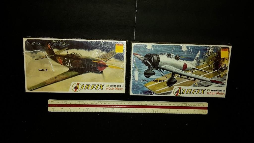 Airfix Plastic Aircraft Model Kits (2): Both are sealed in original packaging, YAK-9 & "VAL" Aichi D3A1 model kits 