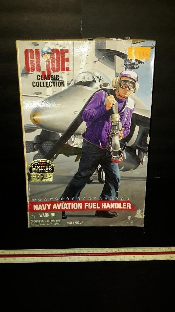 GI Joe Navy Aviation Fuel Handler Action Figure: In original packaging, box has some damage