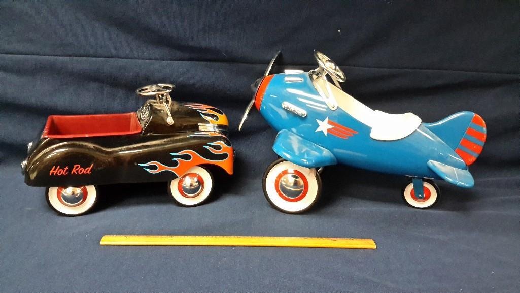 Teleflora Gift Model Car & Airplane: Car is a hot rod, 11" long. The airplane is 13" long, both in good condition