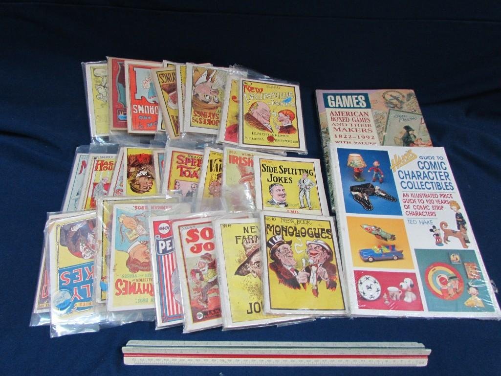 Vintage Handy Series Joke Books (28): Jolly Joker; New Vaudeville Jokes; Illustrated Cowboy Jokes and Yarns; Irish Jokes; Side Splitting Jokes and Funny Sayings...books measures 5" tall and 4" wide...and more