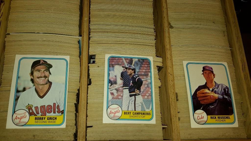1981 Topps Baseball Cards (2000+): Cards come in wooden divider, Angels, Cubs, and others 