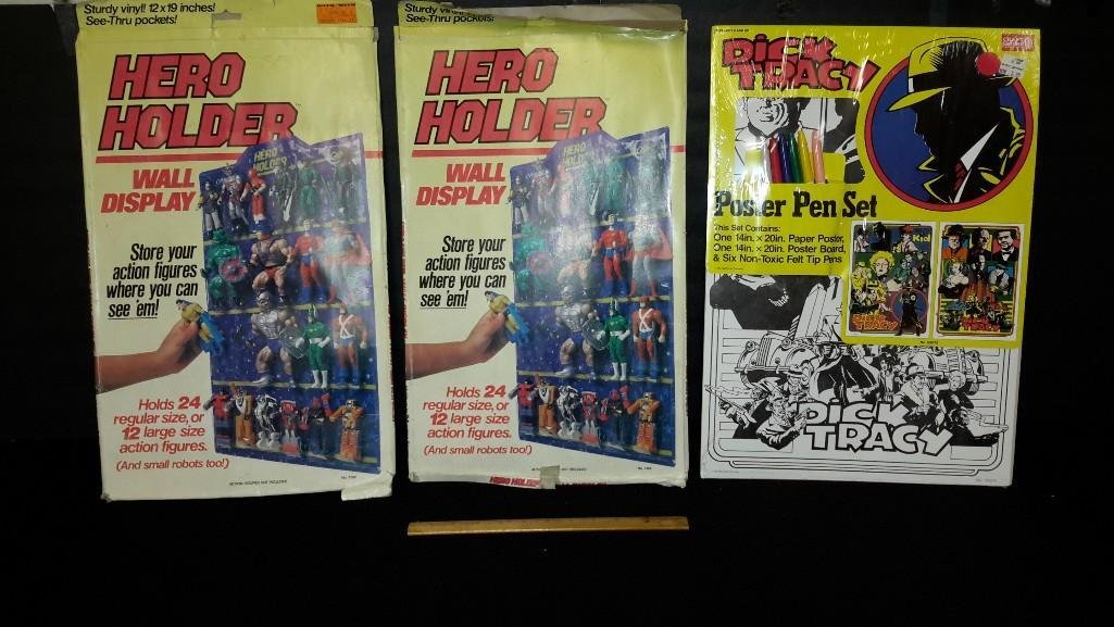 Dick Tracy Poster Pen Set & (2) Hero Holders: All come in original packaging, 