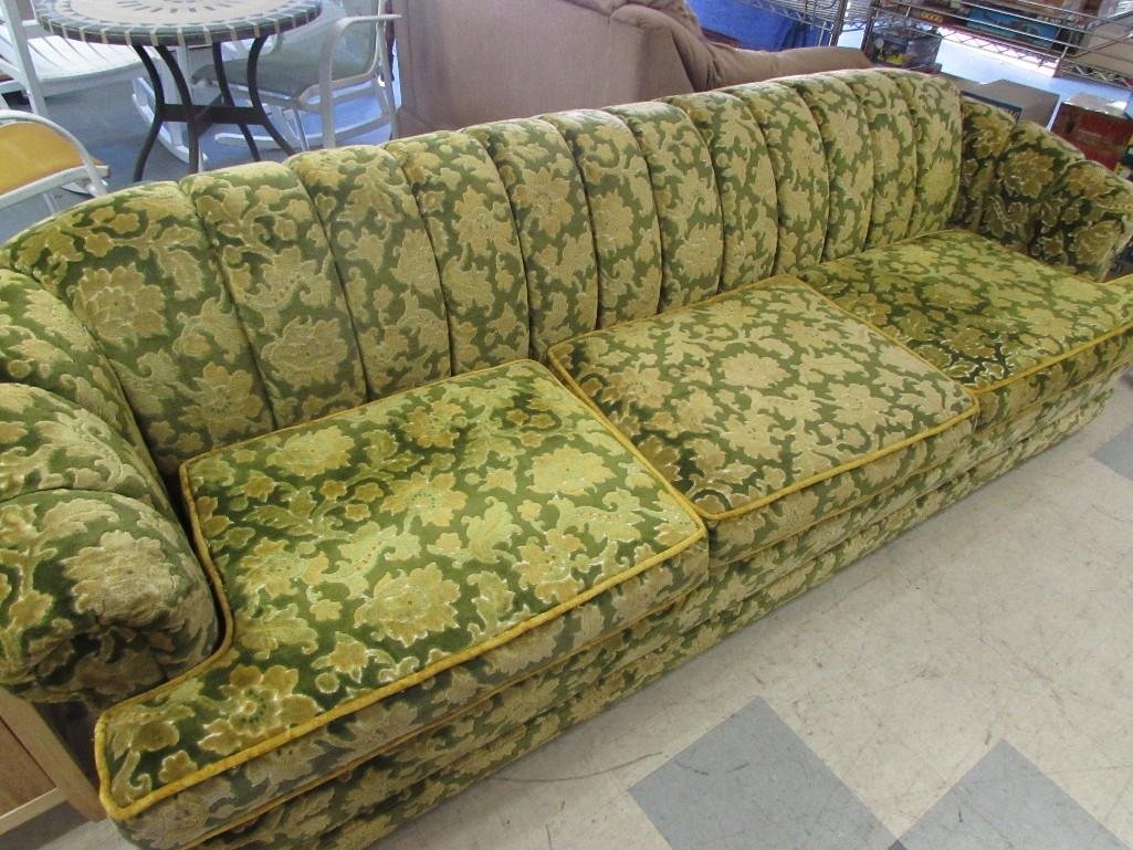 Retro Couch: Measures 29" tall, 96" wide and 32" deep. Comfortable. Great condition. 
