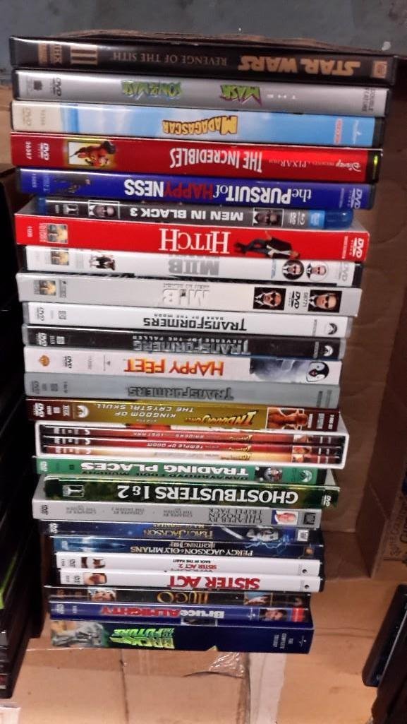 DVD Collection (62): Daddy Daycare, Riddick, Back to the Future, Ghostbusters 1&2, Indiana Jones, Happy Feet, MIB, The Cave, and more