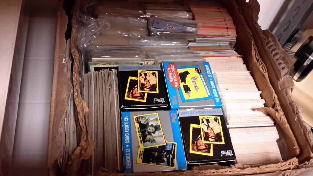 Assorted Vintage Trading Cards: 1992 Upper Deck Baseball Cards, Topps Dick Tracy Movie Cards, vintage sports car cards, and more