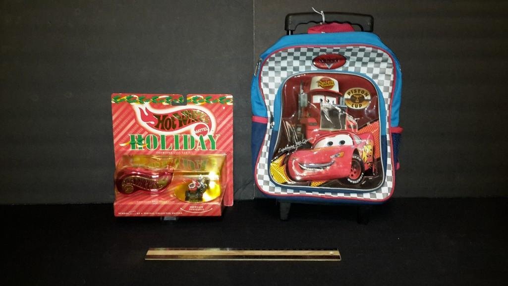 Hot Wheels Holiday Car A a Small Cars Backpack: Backpack is in good condition, premiere 1995 series holiday How Wheel car