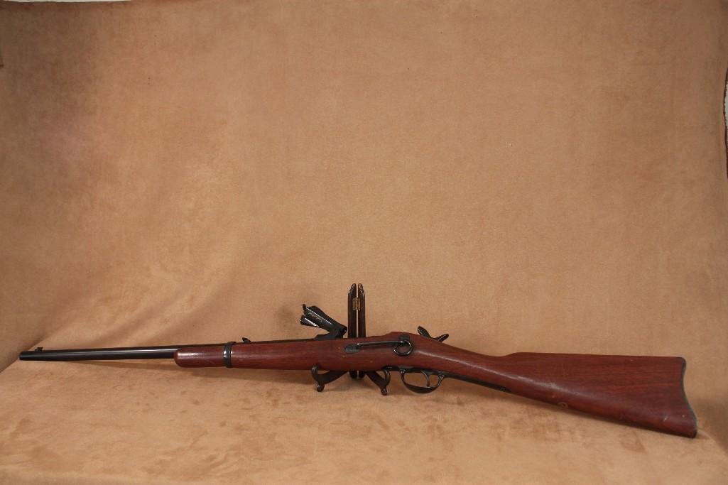 Harrington & Richardson Inc, Model US 1873 Replica: Cavalry Carbine Model, 45-.70 Government caliber, Replica of Model US1873, Serial Number 3321, Heavy 22" barrel, plain walnut stak, metal buttplate, flip up Yang rear sight, very minor dings in s