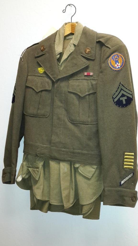 Military WWII USAAC 15th Air Force Medical Uniform: Tag reads 15-32, good condition