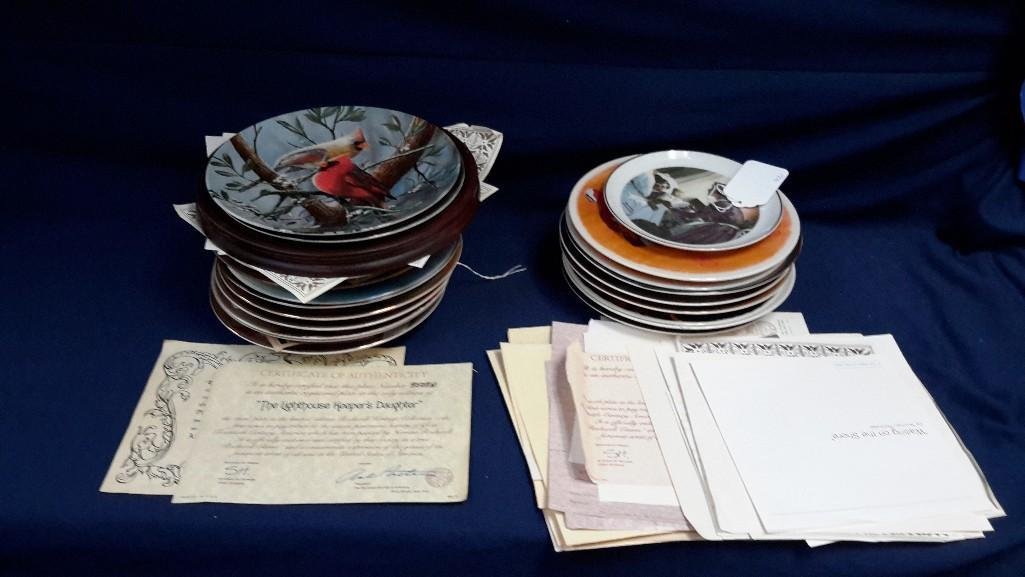 Decorative Plate Collection (22): Norman Rockwell and Bird plates from Knowles