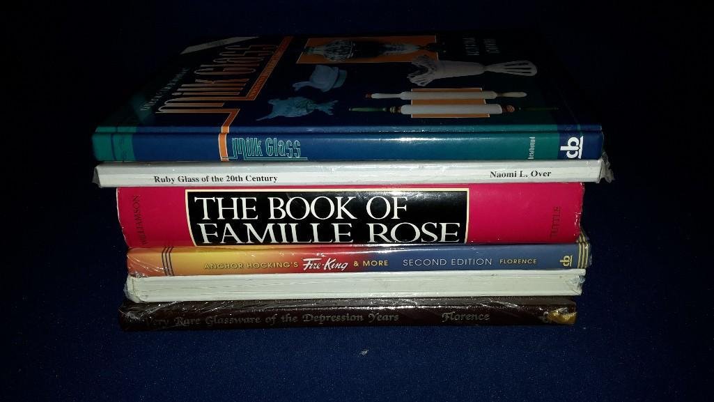 Collector's Reference Books (6): Vary rare glassware, depression era tableware, milk glass, fire king, and others