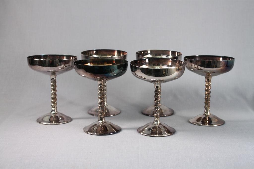 F. Brogers Silerplated Yugoslavia Wine Stems (6): they measure 6" tall, good condition