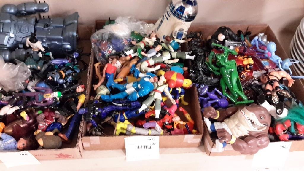 Toy Action Figures Huge Assortment (20+): Batman, wrestling figures,' Bugs Life' characters, star wars figures, and many more.