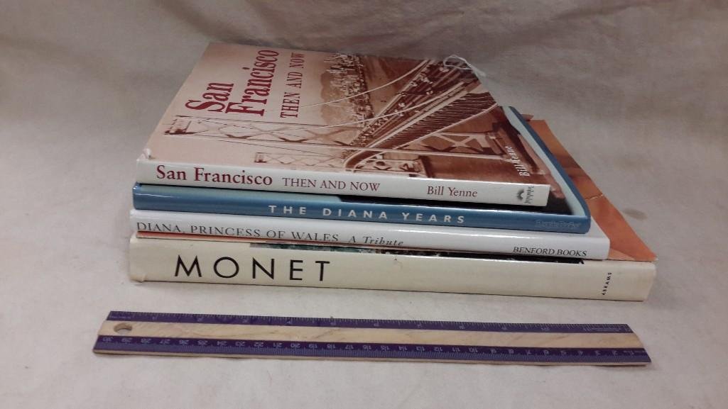 Coffee Table Books (5): some titles include "The Diana Years", "Monet", "San Francisco Then and Now", and others.