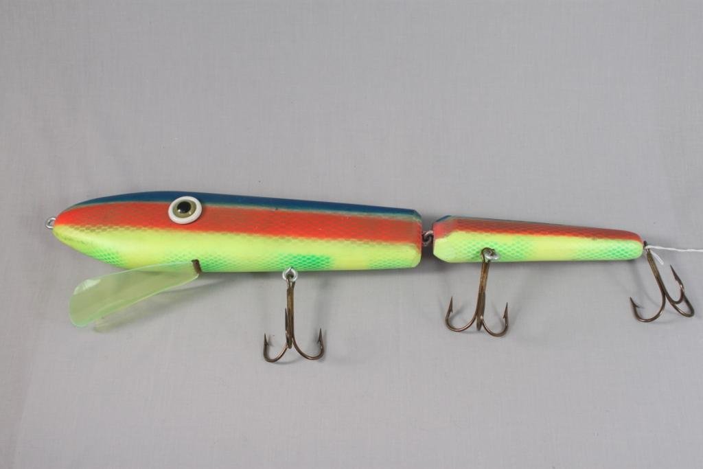 Large Custom Made Fishing Lure: Fishing lure measures 21.5" long,