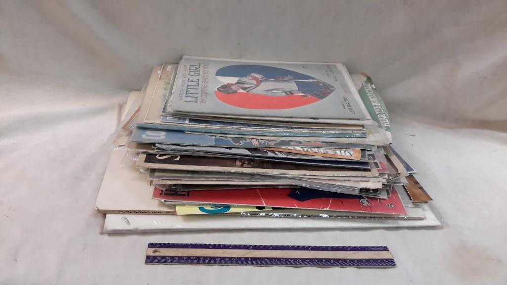 Sheet Music and Print Collection (77): Sheet Music; Mood Winks; Come on Papa; Homeward Bound; Here they Come; His Sleepy Song; Tiger Rag; Have You Met Mrs. Jones; Canadian Sunset; Don't Cry; The Sound of Music; and more. 